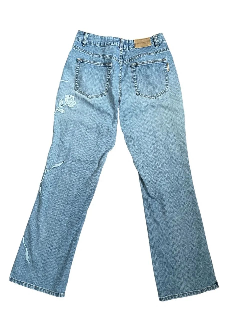 Vintage Coldwater Creek Embroidered Floral Rose Jeans Size 8 Boho Y2K